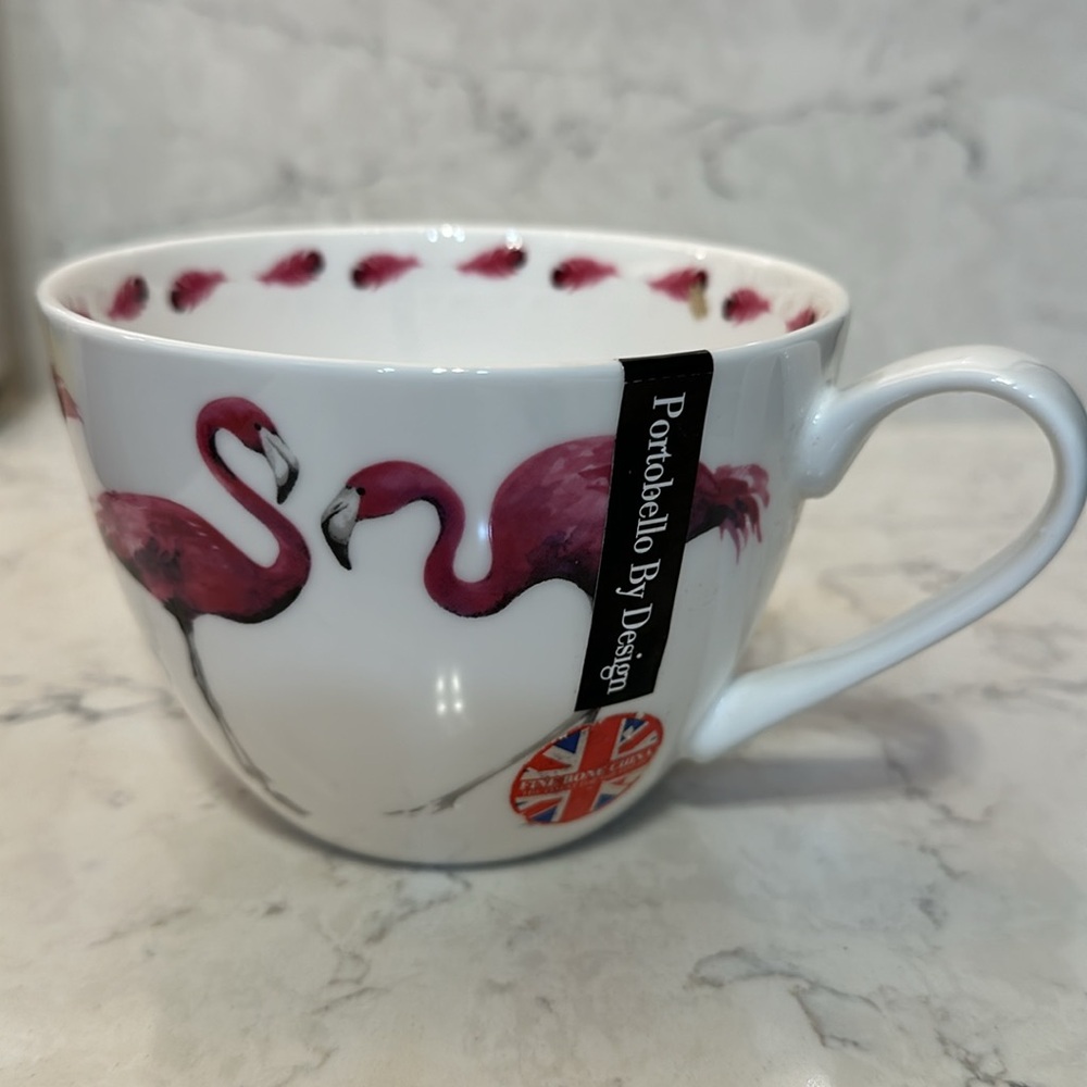 Flamingo Pretty In Pink Large Coffee Tea Mug Portobello By Design Bone China New - Picture 2 of 6
